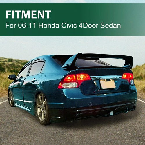 DURAFORCE For 06-11 Civic 4DR Sedan Gloss Black Painted Mugen Style RR Trunk Wing Spoiler