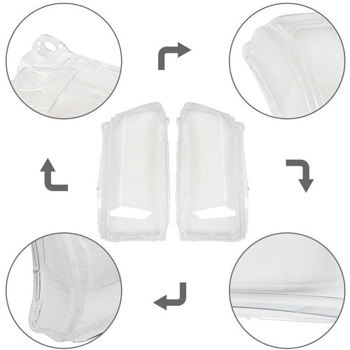 DURAFORCE Left + Right Lens Cover Lampshade For Land Rover Range Rover Sport 2010-2013