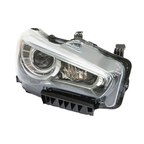 DURAFORCE Chrome Clear Front Headlight Right/RH Fit For Infiniti Q50 2014-2017 LED w/o AFS