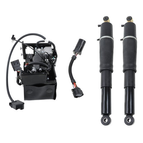 DURAFORCE Rear Pair Air Suspension Shocks & Compressor For Chevrolet Cadillac GMC 01-13