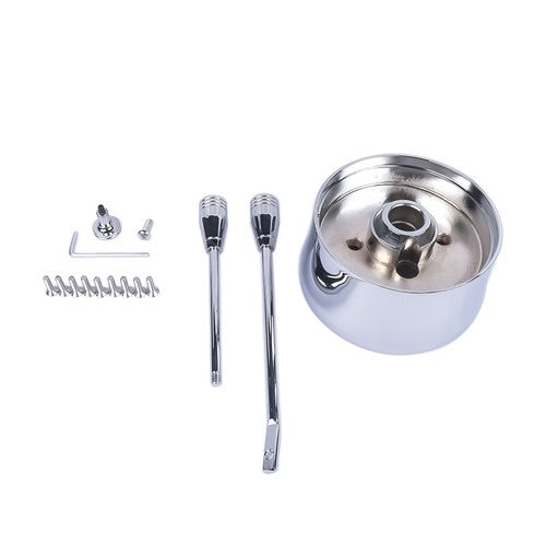 DURAFORCE 28" Chrome Tilt Manual Style Steering Column with Wheel Adapter No Key Hot Rod