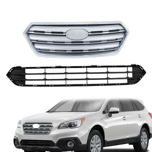 DURAFORCE Plastic Front Upper & Lower Grilles 2 Pcs Fit For Subaru Outback 2015-2017