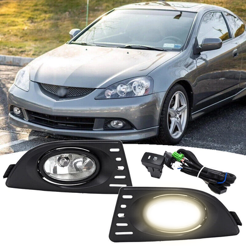 DURAFORCE For 2005 2006 2007 Acura RSX Front Bumper Clear Fog Lights Lamps Pair w/wiring