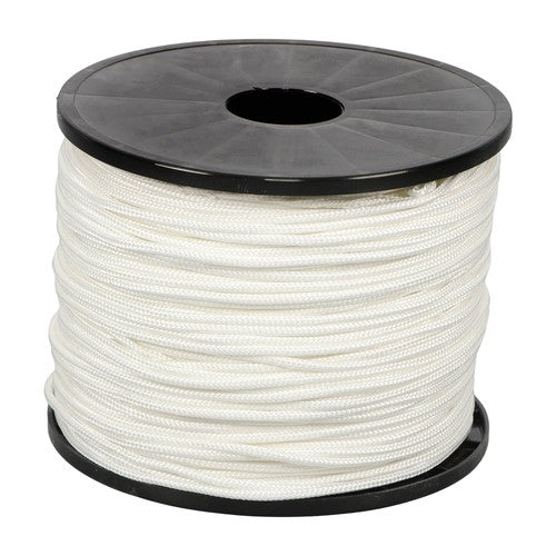 DURAFORCE 1/8 inch White Dacron Polyester Rope - 500 Foot Spool | Solid Braid