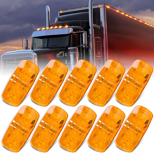 10X Trailer Amber LED Marker Light Double Bullseye 10 Diodes Clearance Light