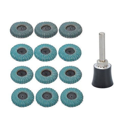 DURAFORCE 12Pack Mixed Curved Flap Disc 2" Quick Change Sanding Discs for Die Grinder