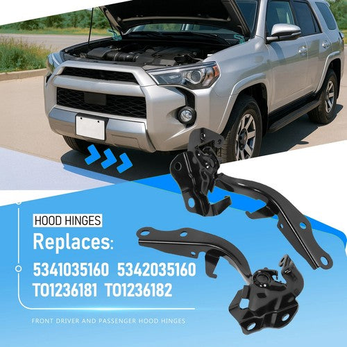 Steel Hood Hinges for Toyota 4Runner 2010-2024 Driver Passenger Side