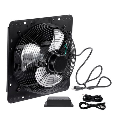 DURAFORCE High Speed 1600RPM 900CFM 1.7m Power 12'' Shutter Wall-Mount Attic Exhaust Fan