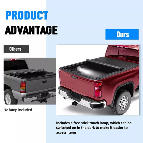 6.5FT Soft Roll Up Tonneau Cover for 07 13 Silverado Sierra 1500 2500HD 3500HD
