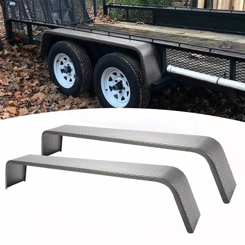 DURAFORCE (2) Tandem Axle Trailer Fenders Diamond Tread Plate For 13"-15" Tires 72" L