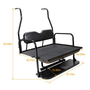 DURAFORCE Flip Folding Rear Seat Kit Back Seat For 2000.5-Up Club Car DS Golf Cart 400 lbs