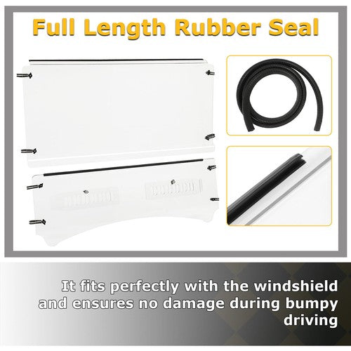 DURAFORCE New Front Vented Windshield 2 PIECE Clear For Kubota RTV1140 CPX 2009-2016
