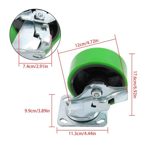 DURAFORCE 4 wheels 5 Inch Caster Wheels Heavy Duty,Capacity 4000LB