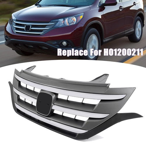 DURAFORCE Front Bumper Upper Grille Grill w/Chrome Trim Fit 2012 2013 2014 Honda CRV CR-V