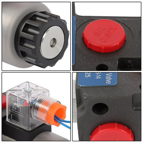 DURAFORCE 13 GPM Solenoid 12V DC 6 Port Hydraulic Adjustable Variable Flow Control Valve