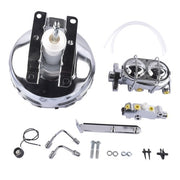 DURAFORCE Chrome 11" Power Brake Booster Master Cylinder & Valve Kit for 1973-93 Chevy GMC