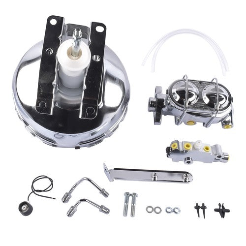 DURAFORCE Chrome 11" Power Brake Booster Master Cylinder & Valve Kit for 1973-93 Chevy GMC