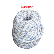 DURAFORCE 3/4" x 120' Double Braided Polyester Rope 3200 Lbs Breaking Strength For Swing