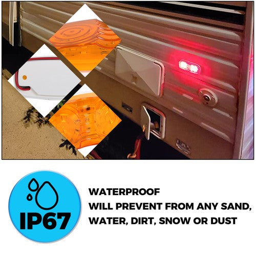 10X Trailer Amber LED Marker Light Double Bullseye 10 Diodes Clearance Light