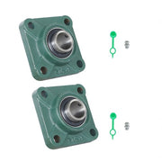 DURAFORCE 2 PCS Solid Base Pillow Block Flange Mounted Bearing 1" Bore 4 Bolt UCF205-16 US