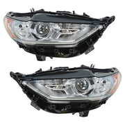 DURAFORCE Headlight Fit For Ford Fusion 2017-2019 Headlamps Driver + Passenger Side Pair