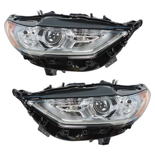 DURAFORCE Headlight Fit For Ford Fusion 2017-2019 Headlamps Driver + Passenger Side Pair