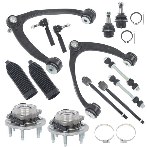 DURAFORCE For Chevy Silverado 1500 2007-13 14pc Front Wheel Hub Bearings Upper Control Arm