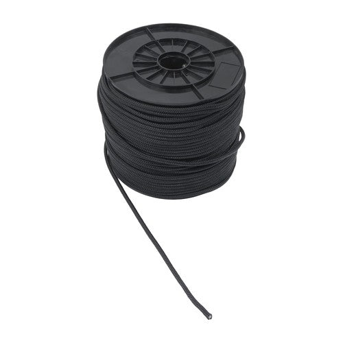 DURAFORCE Black Nylon Solid Braid Rope High UV & Abrasion Resistance 1/4 Inch × 500ft