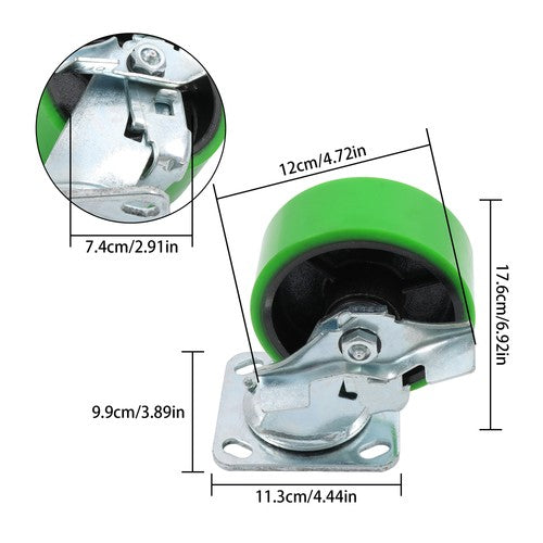 DURAFORCE 4 wheels 5 Inch Caster Wheels Heavy Duty,Capacity 4000LB