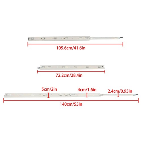 DURAFORCE 1 Pair 28 Inch With Lock Heavy Duty Drawer Slides 150 Lbs Extension Rails Rail
