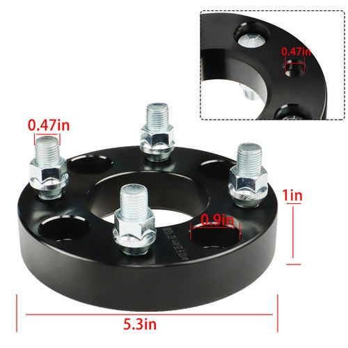 DURAFORCE 4× 1" 4x4 Wheel Spacers 62mm Hub Bore 1/2x20 Studs For EZGO Club Car Golf Cart