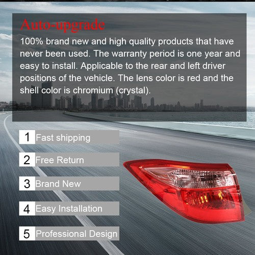 DURAFORCE For 17-19 Toyota Corolla Sedan Rear Brake Lamp Tail Light Outer LH Driver Side