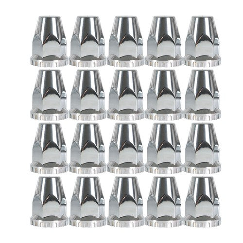 DURAFORCE Semi Truck Rear & Front Chrome Wheel Axle Cover Hub Cap 33mm Lug Nuts Thread-On
