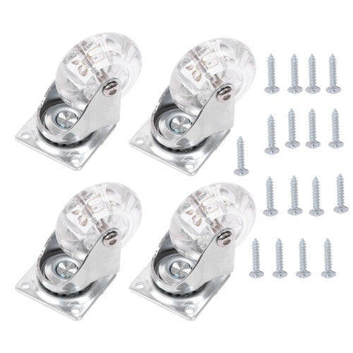 DURAFORCE 2Inch Caster Wheels 4 pieces Heavy Duty Alloy Steel + Rubber Casters white