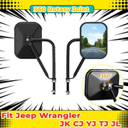 DURAFORCE Door Off Quick Release Side Hinge View Mirrors for Jeep Wrangler JK CJ YJ TJ JL