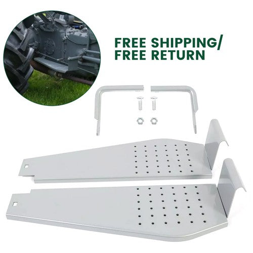 DURAFORCE Fits Ford Tractor 2N 9N Steel Step Plate Running Boards LH & RH with Brackets