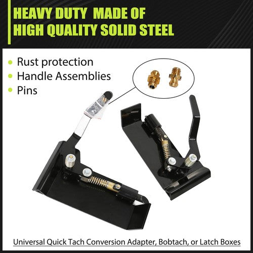 DURAFORCE Skid Steer Loader Plate Latch Box Quick Attachment Conversion Adapter Weld On