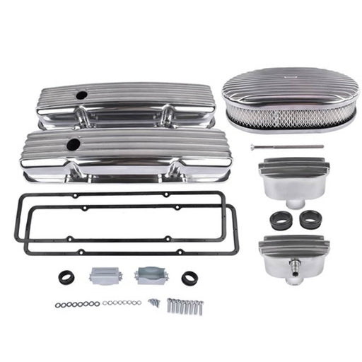 DURAFORCE Polished Valve Cover Breather PCV Valve Air Cleaner For 58-86 SBC Chevy 350 400