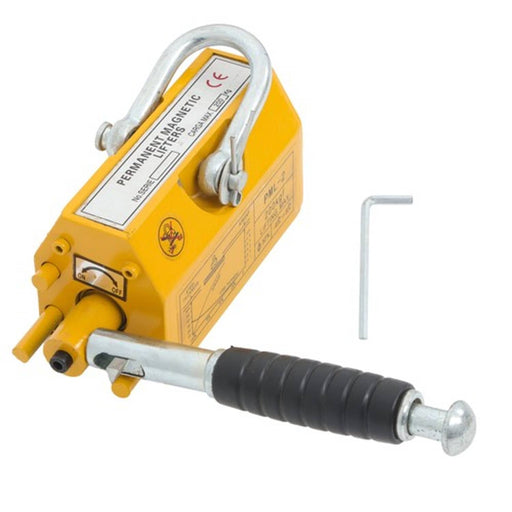 DURAFORCE 440lbs/200kg Permanent Magnetic Lifter 2.5 Safety Factor Lifting Magnet Yellow
