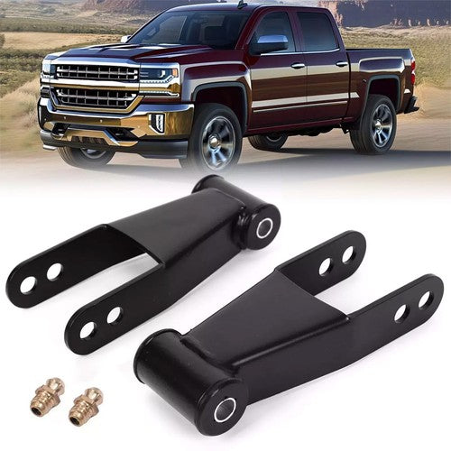 2 Inch Rear Drop Shackles Lowering Kit for 1988-2018 Chevy Silverado GMC Sierra 1500