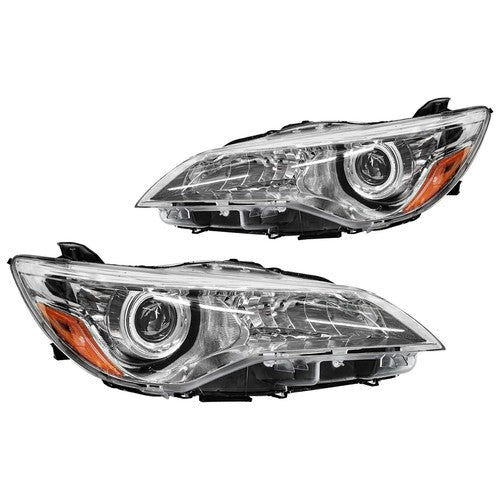For 2015 2016 2017 Toyota Camry Pair Projector Headlight Assembly Chrome LH RH