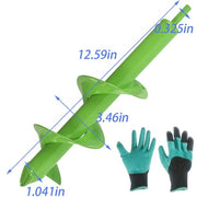 DURAFORCE DIY Garden Auger Lime- 3"x12" Drill Bit Hole Digger With Thickened Spirals Green