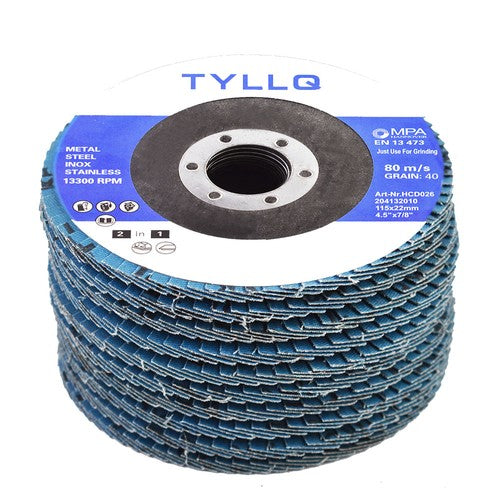 DURAFORCE New 20 Pack 40 Grit 4.5" X 7/8" Premium Zirconia Flap Disc Sanding Grinding