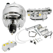 DURAFORCE 9" Chrome Brake Booster & 1 1/8th Master Cylinder & PV4 Disc For 68-82 Corvette