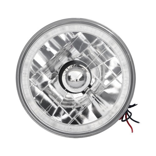 DURAFORCE 5-3/4"Inch Round LED Red Halo Style Halogen Crystal Clear Headlights Angel Eye