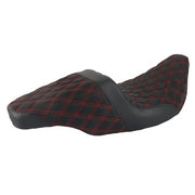 DURAFORCE Red Lattice Stitch Carbon Fiber Gripper Step 2 Up Seat For Touring 2008-2020