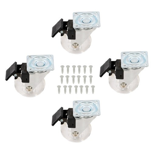 DURAFORCE 2 Inch Caster Wheels Set of 4 Heavy Duty Locking Casters with brake white