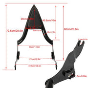 DURAFORCE 16" Backrest Sissy Bar For CVO Touring Road King Glide Street Glide Black 09-21