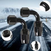 DURAFORCE Set of 2 10AN AN10 90° 90 Dgree Fuel Swivel Fitting Hose End Oil Fuel Adaptor