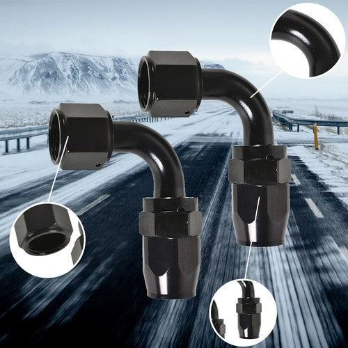 DURAFORCE Set of 2 10AN AN10 90° 90 Dgree Fuel Swivel Fitting Hose End Oil Fuel Adaptor
